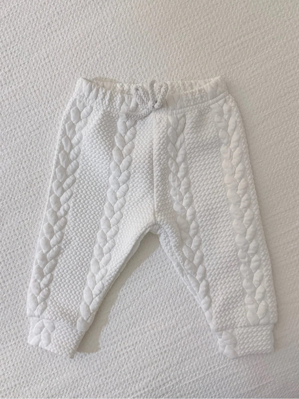 Baby Cable-Knit Hoodie & Jogger Set - White
